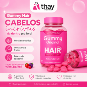 Gummy Hair 60 Gomas Sabor Tutti-Frutti