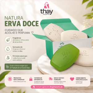 Caixa de sabonete erva doce com 4 sortida