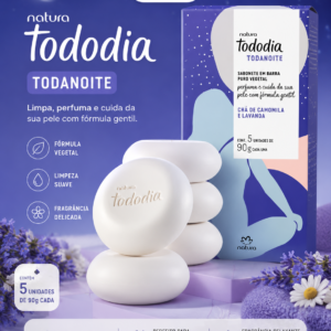 Caixa de sabonete com 5 chá de camomila e lavanda