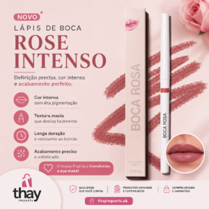 Lápis de boca Rose intenso boca rosa