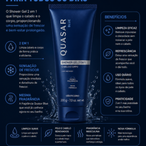 Shower gel 2 em 1 quasar 200 ml