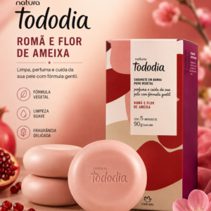 Caixa de sabonete com cinco romã Flor de ameixa