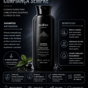 Shampoo anti queda Malbec 250 ml
