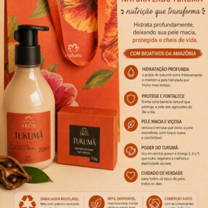 Kit tukumã hidratante 250 ml e barra de sabonete