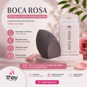 Esponja de maquiagem boca rosa