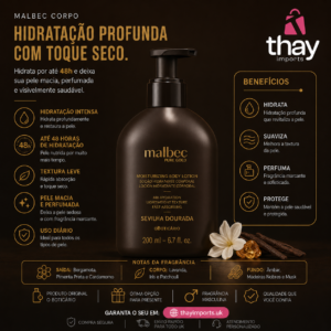 Hidratante Malbec pure gold 200 ml