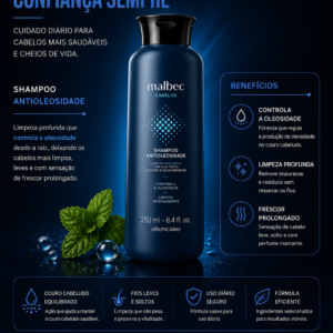 Shampoo anti oleosidade 250 ml Malbec
