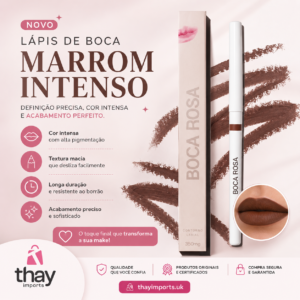 Lápis de boca marrom intenso boca rosa