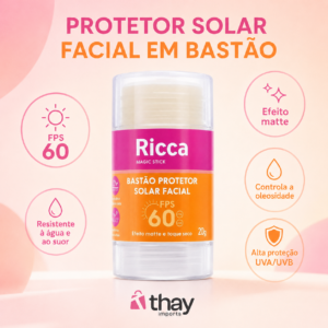 Protetor solar bastão ricca FPS 60 toque seco