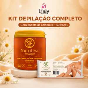 Kit Depilação Completo, com a cera de camomila 540g + 50 lenços