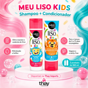 Shampoo e condicionador meu liso kids Salón Line