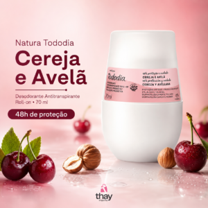 Desodorante roll on cereja e avelã
