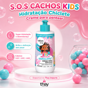 Creme para pentear infantil sos cachos chiclete 300ml