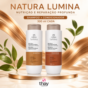 Natura Lumina Nutrição e Reparação Profunda shampoo e o condicionador de 300 ml