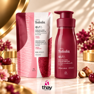 Natura Tododia Cereja e Avelã, com frasco e refil de 400 ml